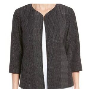 Eileen Fisher Charcoal Open-Front Textured Jacket